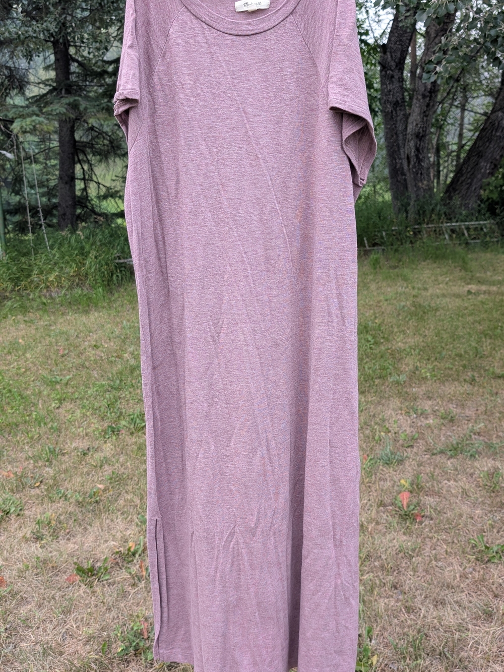 Madewell Mauve Heathered T-Shirt Maxi Dress